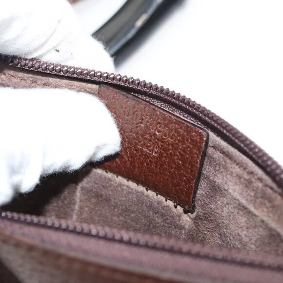 GUCCI Bamboo Shoulder Bag Leather Brown Gold 001 1880 Auth am8464 - Picture 10 of 16